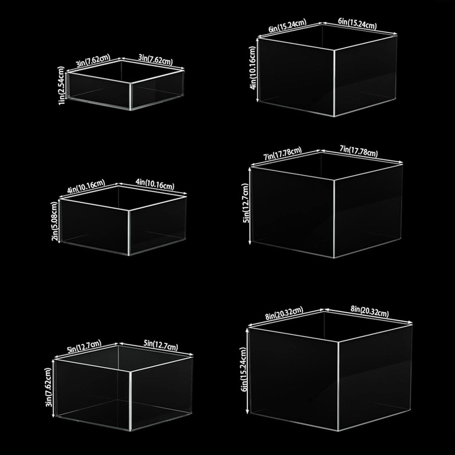 Yajuyi 7x Acrylic Buffet Riser, Dessert Table Display Set ,Hollow Bottom Clear Food Display Stand for Food Buffet Art Exhibitions,