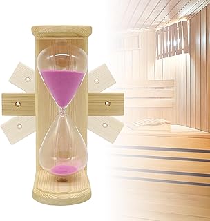 15 Minuten Holz Sauna Timer Sanduhr Sanduhr für Badehaus oder Dampfbad Hitzebeständiger Holzrahmen Kompakt Rose Pink Finish