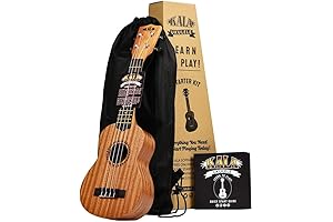 Official Kala Learn to Play Ukulele Soprano Starter Kit, Satin Mahogany