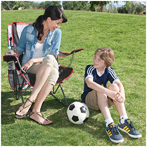 Kelsyus Original Foldable Canopy Chair for Camping, Tailgates, and Outdoor Events, Grey/Red - Image 2
