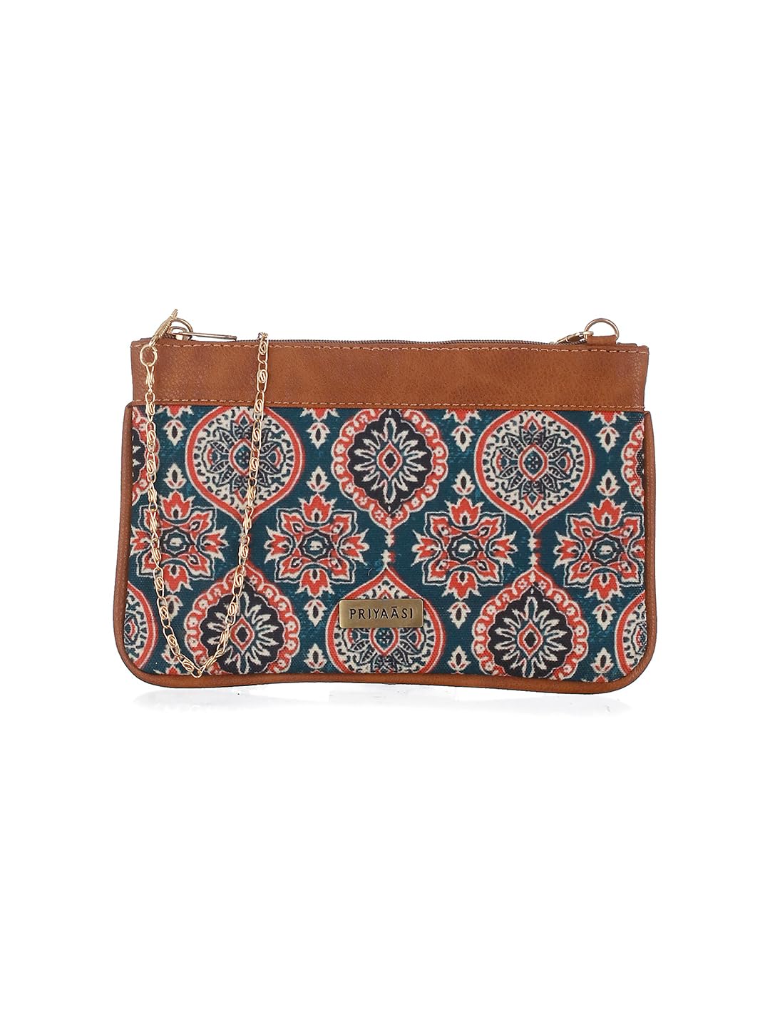 Priyaasi Blue Blossom Multicolor Printed Brown Sling Bag (B0D49VF35Y) Amazon Price History, Amazon Price Tracker