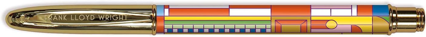 Frank Lloyd Wright Saguaro Forms & Cactus Flowers Boxed Pen – Includes One Black Ink Ballpoint Pen and Hinged Gift Box, Stylish Writing Pen Featuring Stunning Iconic Artwork, Makes a Great Gift