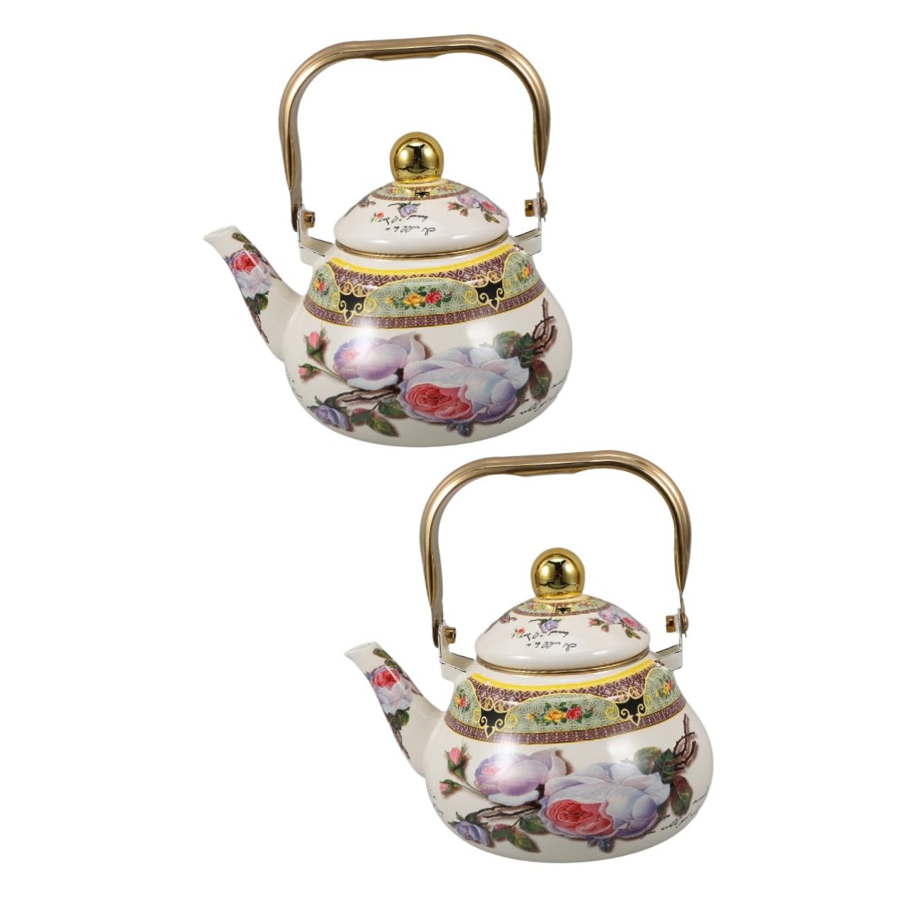 Cabilock 2 Piezas tetera hervidor de infusión de té taza de camping té de hojas sueltas más empinado difusor de té verde colador cafeteras olla de agua hervidor de agua para estufa esmalte