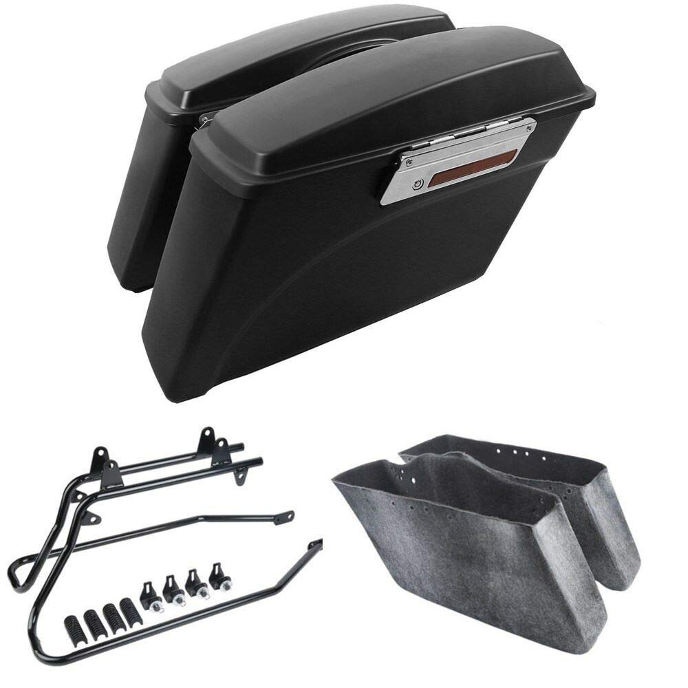 TCMT ABS Matte Black Hard Saddlebags Conversion Brackets Fit For Harley Softail Heritage Deluxe Models 1984-2017 (except Deuce &amp; Slim Models)