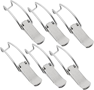 FOYTOKI Nickel Plated Iron Hasp 6Pcs Spring Loaded Toggle Latch Hasp Nickel Plated Iron Locks Hasps for Box Nickel Plated Iron Locks Catch