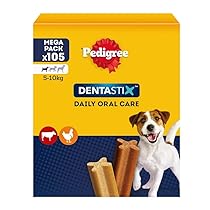 Pedigree Dentastix Snack per la Igiene Orale (Cane Piccolo 5-10 kg), 110 g 105 Pezzi – 15 Confezioni da 7 pezzi (105 Pezzi totali)