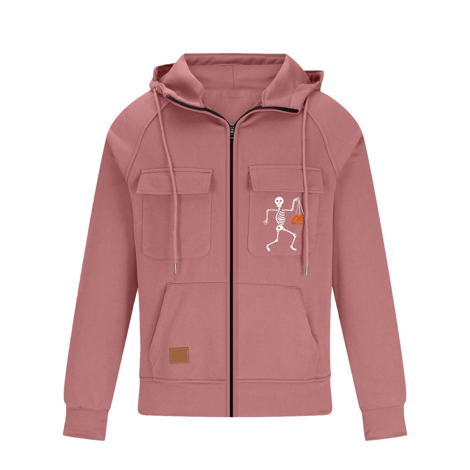 Sudaderas USA Hombre Sudadera con Capucha para Y Cremallera Completa Estampado Gráfico De Bolsillo Halloween Ropa Deporte Muscle Fit Moto Parka Camisa Proteccion UV Camisetas Sin Manga
