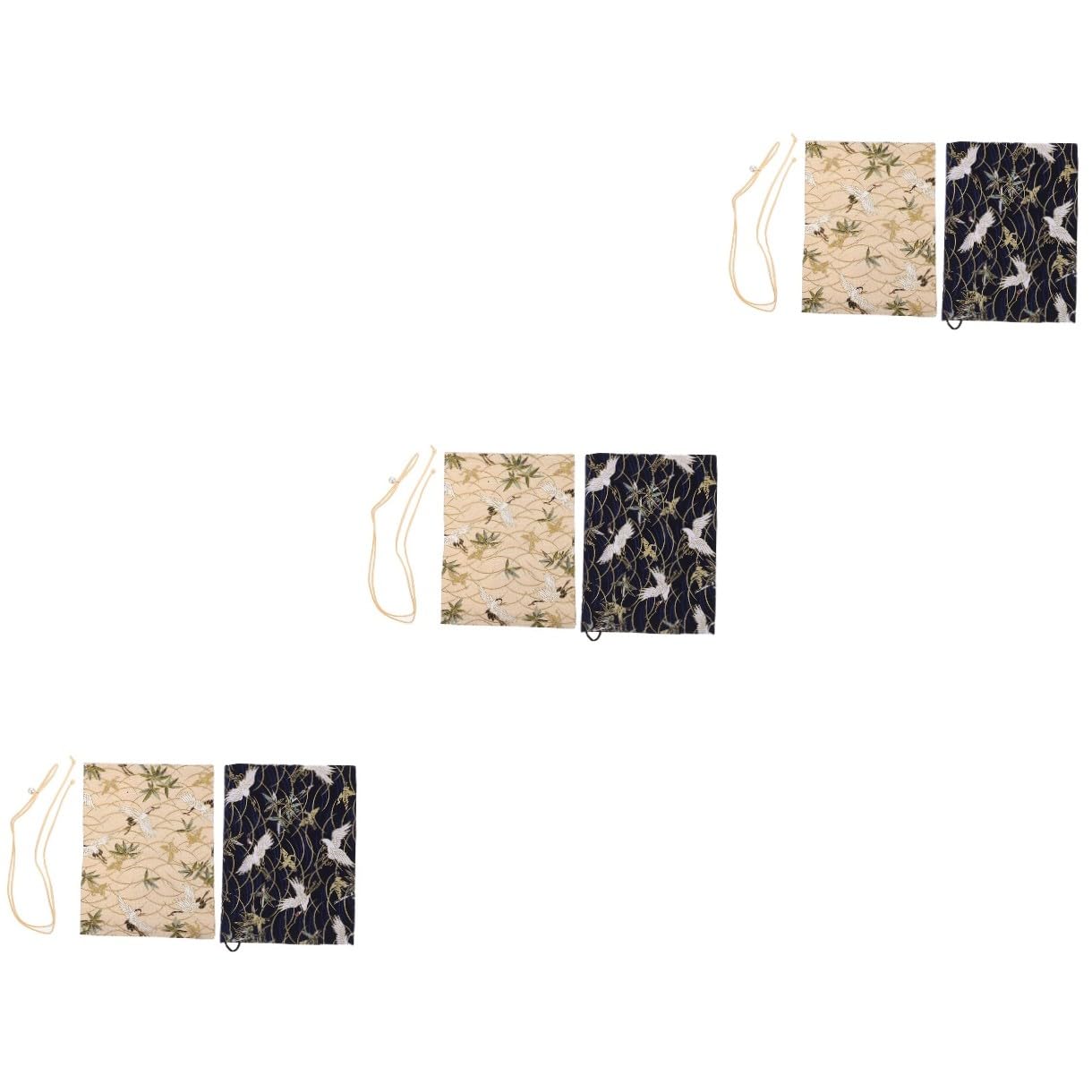 NUOBESTY 3 Set Di Buste Protettive Riutilizzabili Per Libri Con Stampa Retrò Per Libri Con Copertina Rigida Eleganti 2 Pezzi*3