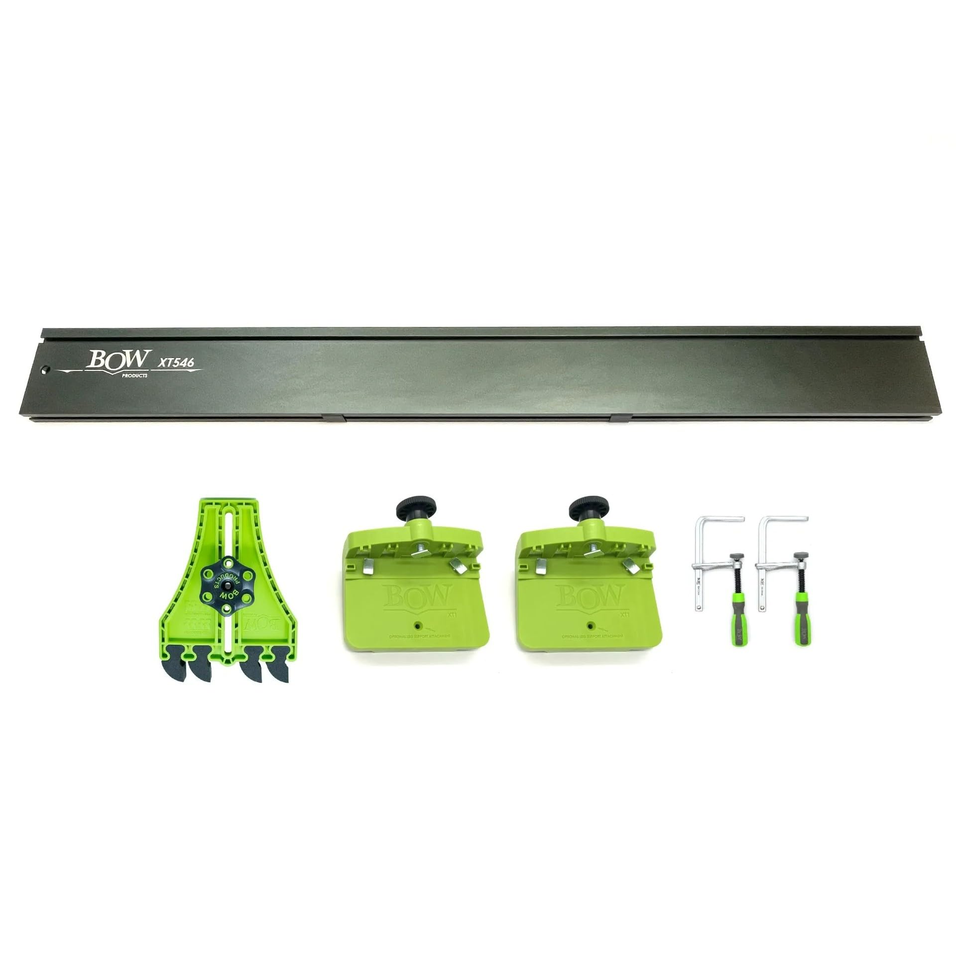 BOW Products Ultimate Portbale Saw XTENDER Fence & Safety Kit - Includes 46” XT XTENDER Fence, 2-XT1 Support Feeds, 2-XT2 T-Track Clamps, and 1-FP5 Portable Saw Featherboards