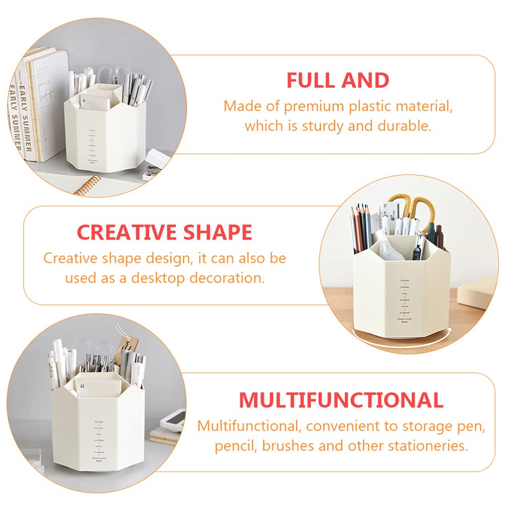Porte-stylo Pot à crayons Papeterie Fournitures Organisateur de stockage Conteneur Enfants Crayons Ornement Conteneur Porte-stylo Bureau 360 degrés Rotation Crayon Organisateur Boîte de rangement Cont