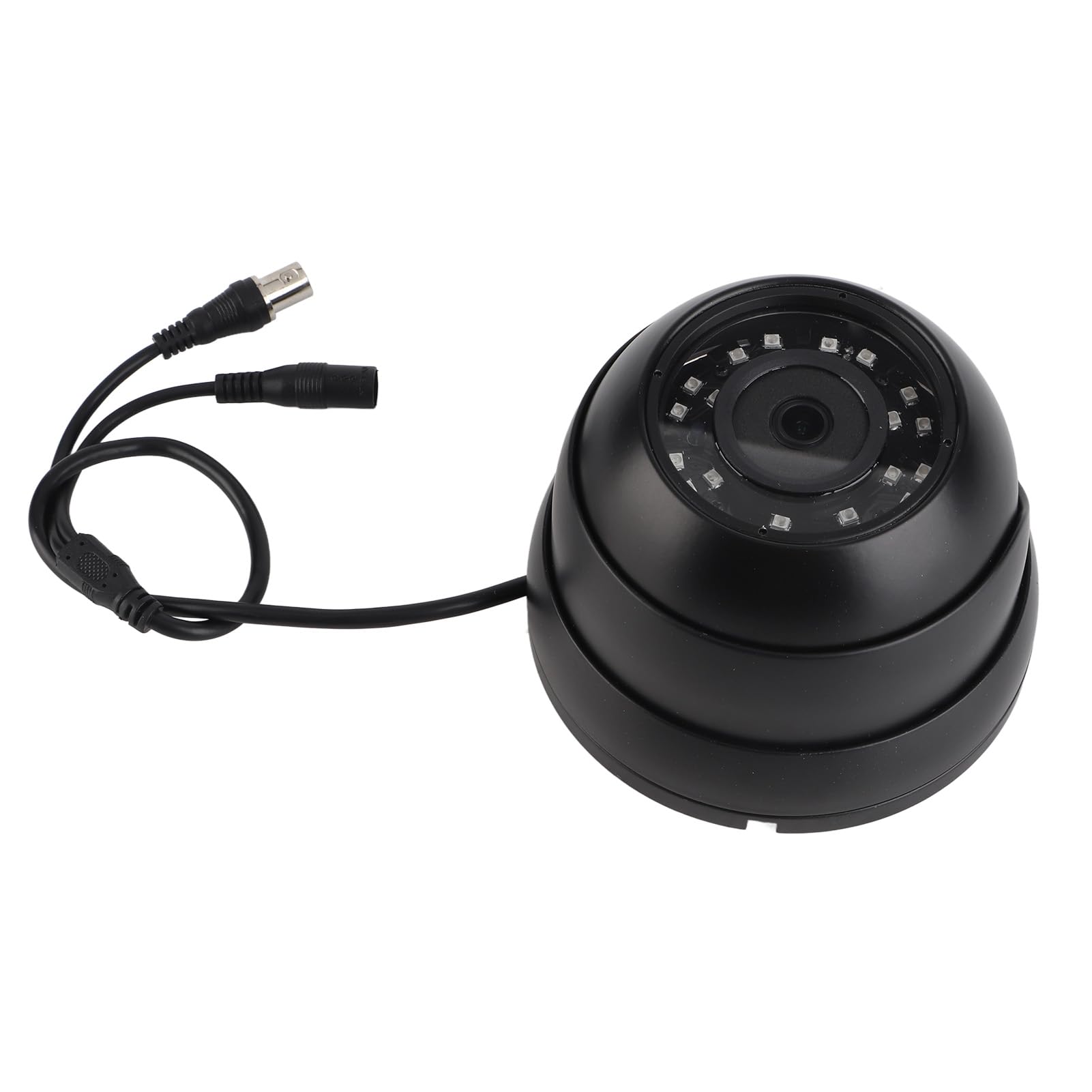 Telecamera di sorveglianza a cupola 1080p HD CCTV Visione notturna 120 gradi grandangolare leggera per autobus auto barca (Nera)