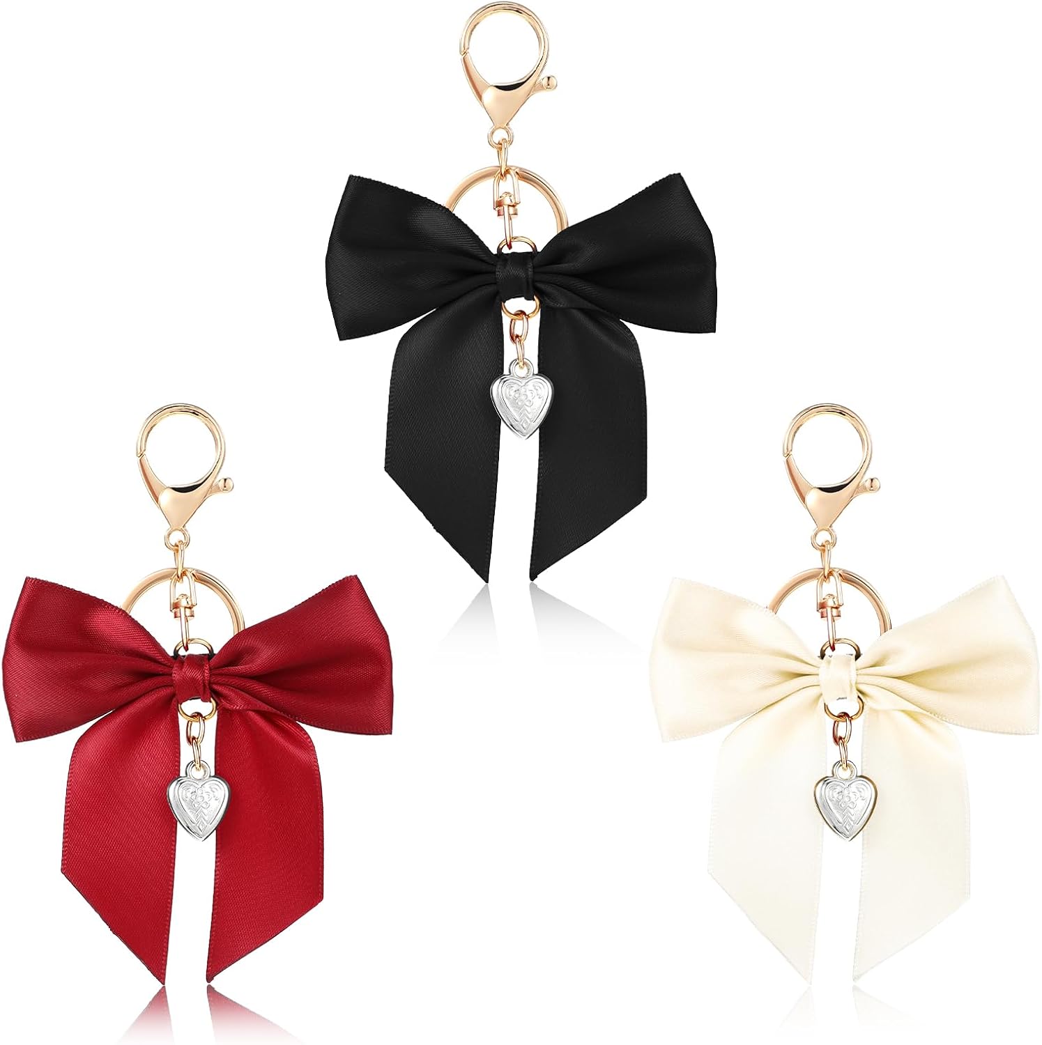 Yuanchu Bow Charm Key Chain, 3Pcs Cute Bow Keychain for Car Keys ...