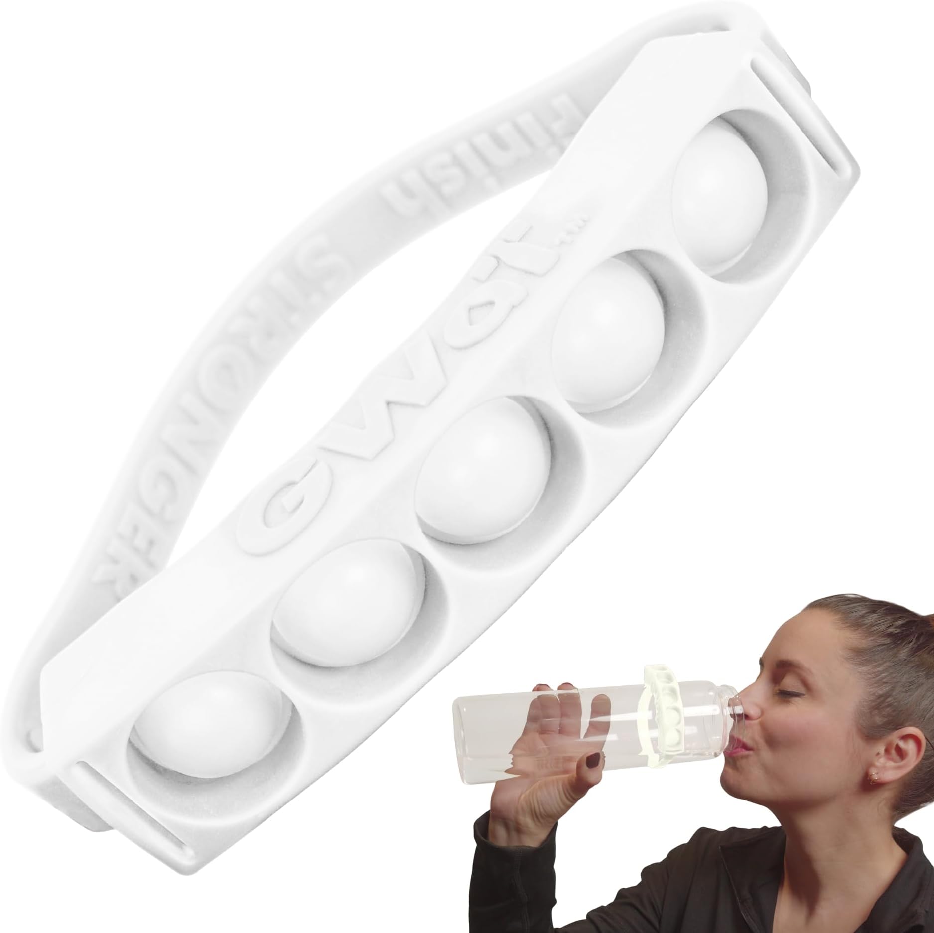 Hydration Tracker for Water Bottles, Helps You Drink More (Frost White)