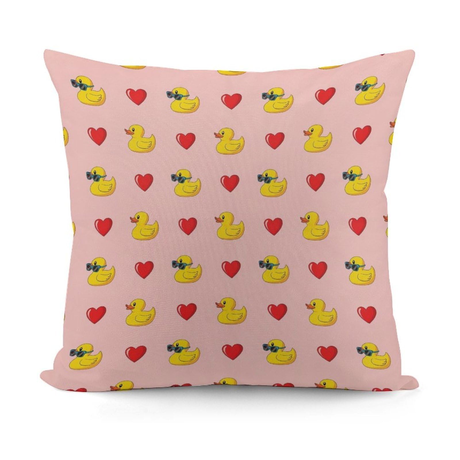 Smazdfxx Picture(220) Plush Decorative Throw Pillow Covers Couch Cushion Case Modern Home Decor For Sofa Soft Red Heart Dots Yellow Sunglasses Rubber Ducks Pink Pillowcases