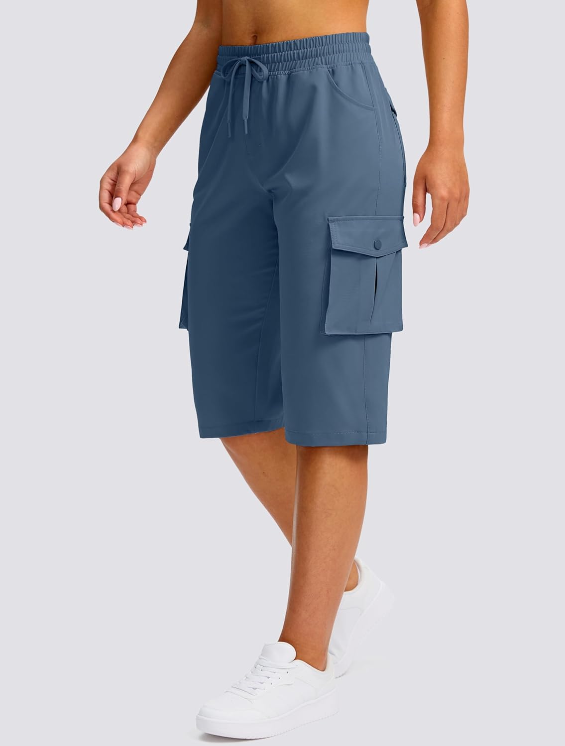 Viodia 15" Long Shorts for Women Hiking Cargo Bermuda Shorts Lightweight Knee Length Capris for Summer Travel Fishing - Image 2