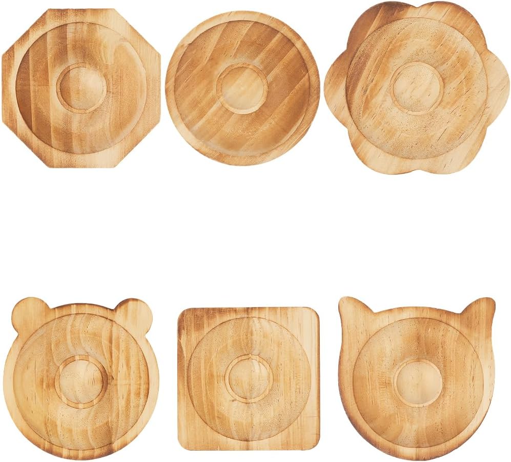 Beebeecraft 6Pcs 6 Styles Bracelet Making Bead Tray Wooden Bead Boards Flower Octagon Bear Cat Shape Wooden Bracelet Design Board Jewelry Organizer Tray Mats for Jewelry Making DIY Crafts