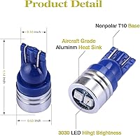 Vista 2 de iBrightstar Bombillas LED de cuña T10 W5W con chipsets 3030 extremadamente brillantes 168 175 194 2825 para luces de placa de matrícula, mapa