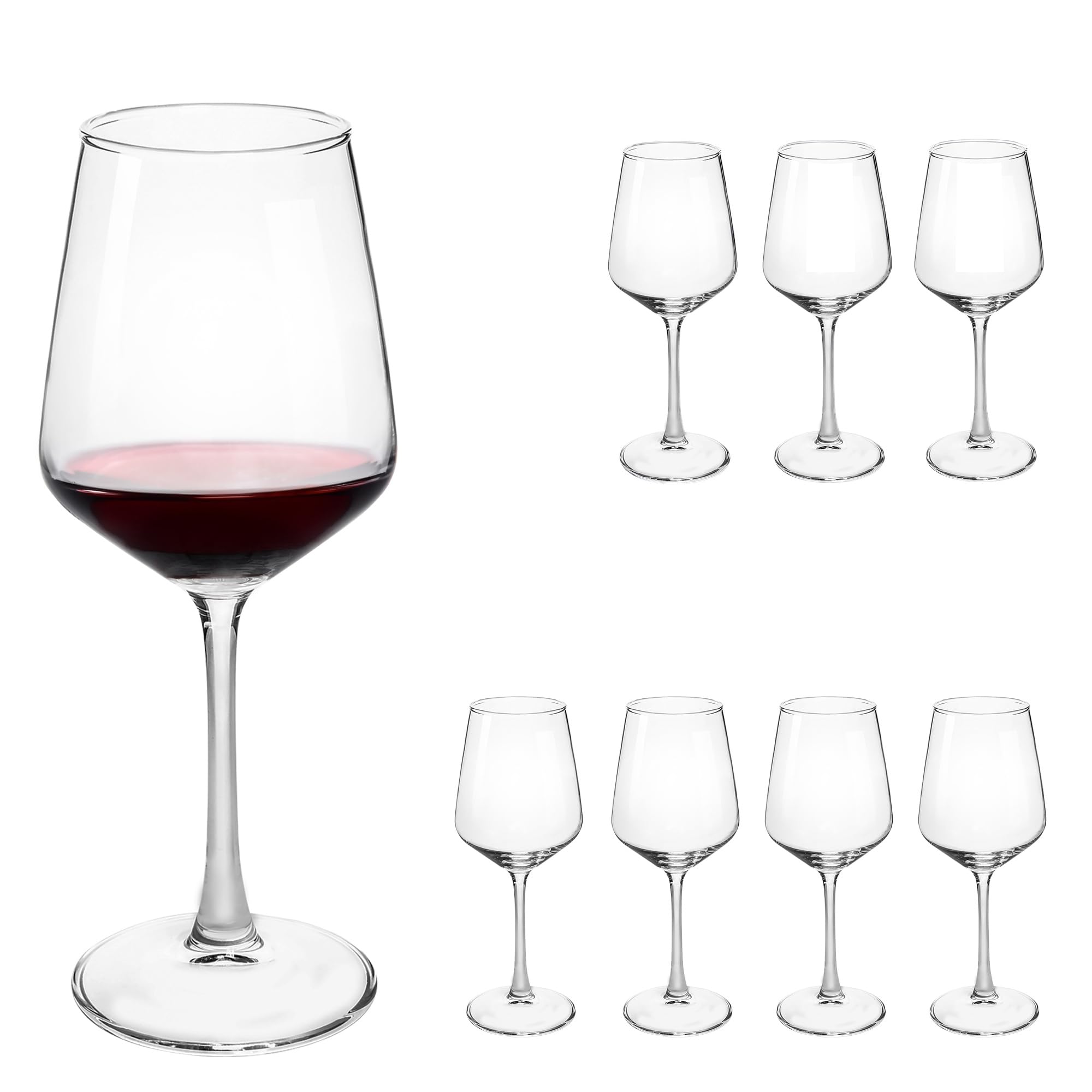 Juego de 8 copas de vino tinto y blanco duraderas de 12 onzas para bodas, fiestas, aptas para lavavajillas