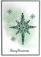 Vista 3 de Juego de 7 piezas de troqueles de metal con diseño de copo de nieve Starlight, troqueles de corte de tarjetas de copo de nieve de Navidad