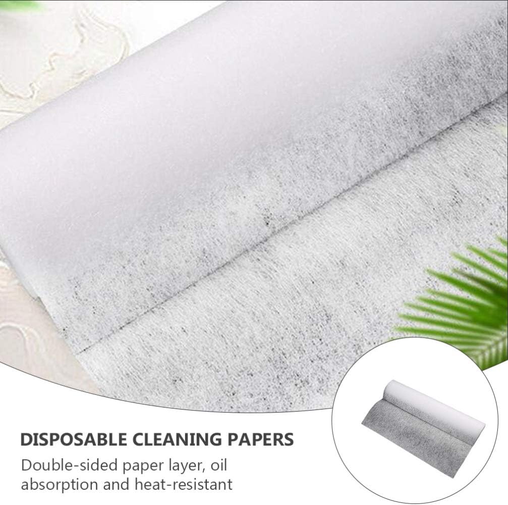 Range Hood Grease Filter 2 Rolls Kitchen Oil Filter Paper Oil-Absorbing Sticker for Range Hood (5M,White)