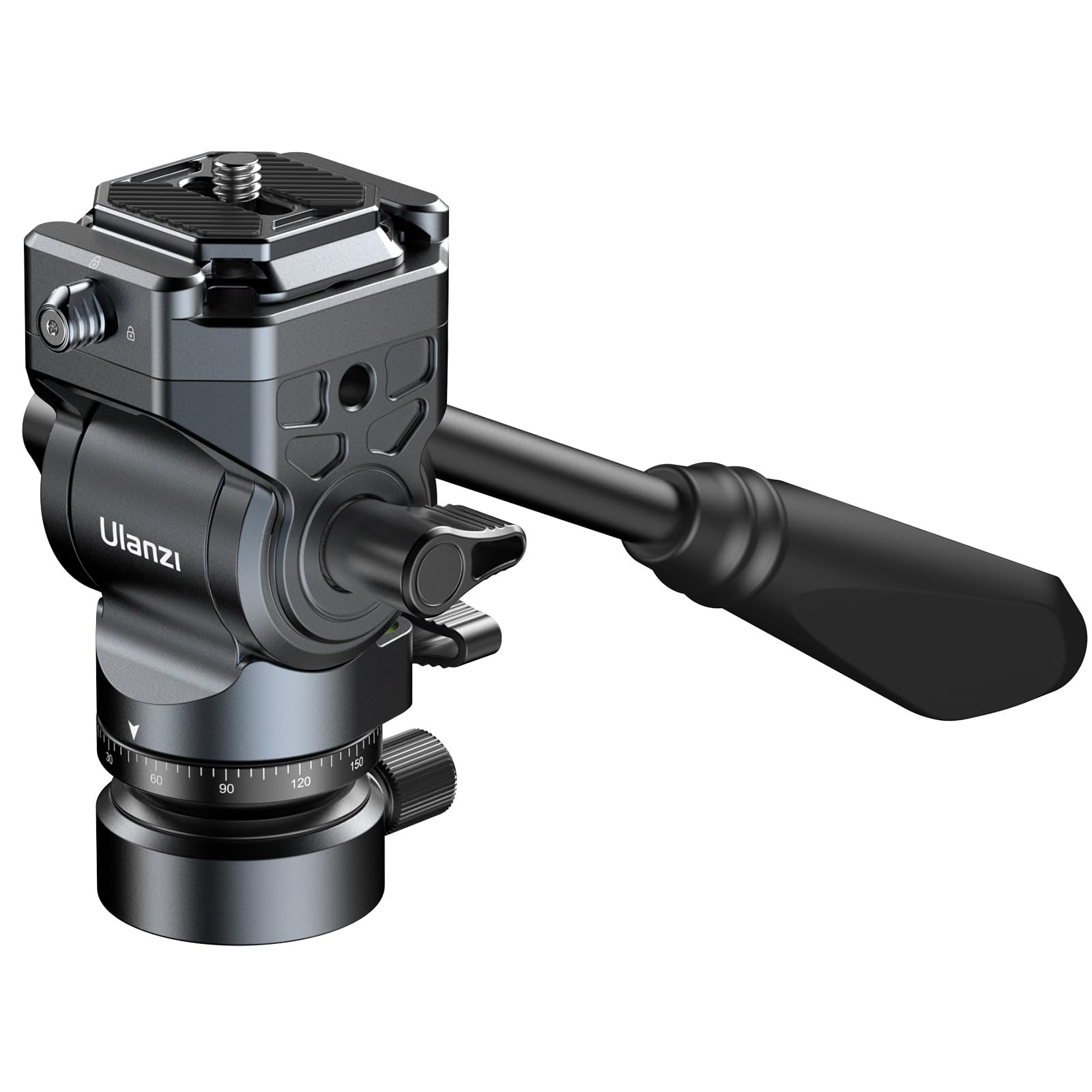 ULANZI F38 Quick Release Video Tripod Head Fluid Head with +/-7° Bowl Base, Professional Tripod Pan Tilt Head with Handle for All Tripods Canon Nikon Sony and other Video Cameras Filming