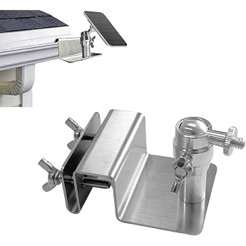 WiTi Dachrinnenhalterung f r Eufy Arlo Solarpanel verstellbare Edelstahlhalterung um Sonne zu bekommen keine Bohrerinstallation kompatibel mit 1/4 Schraube Kamera.
