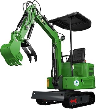 1.2 Ton Mini Excavator with Gas Engine - Crawler Digger Featuring 13.5 hp B&S Small Engine, Hydraulic Thumb Clamp & Buckets, Perfect for Farm, Garden, Park & Construction Landscaping