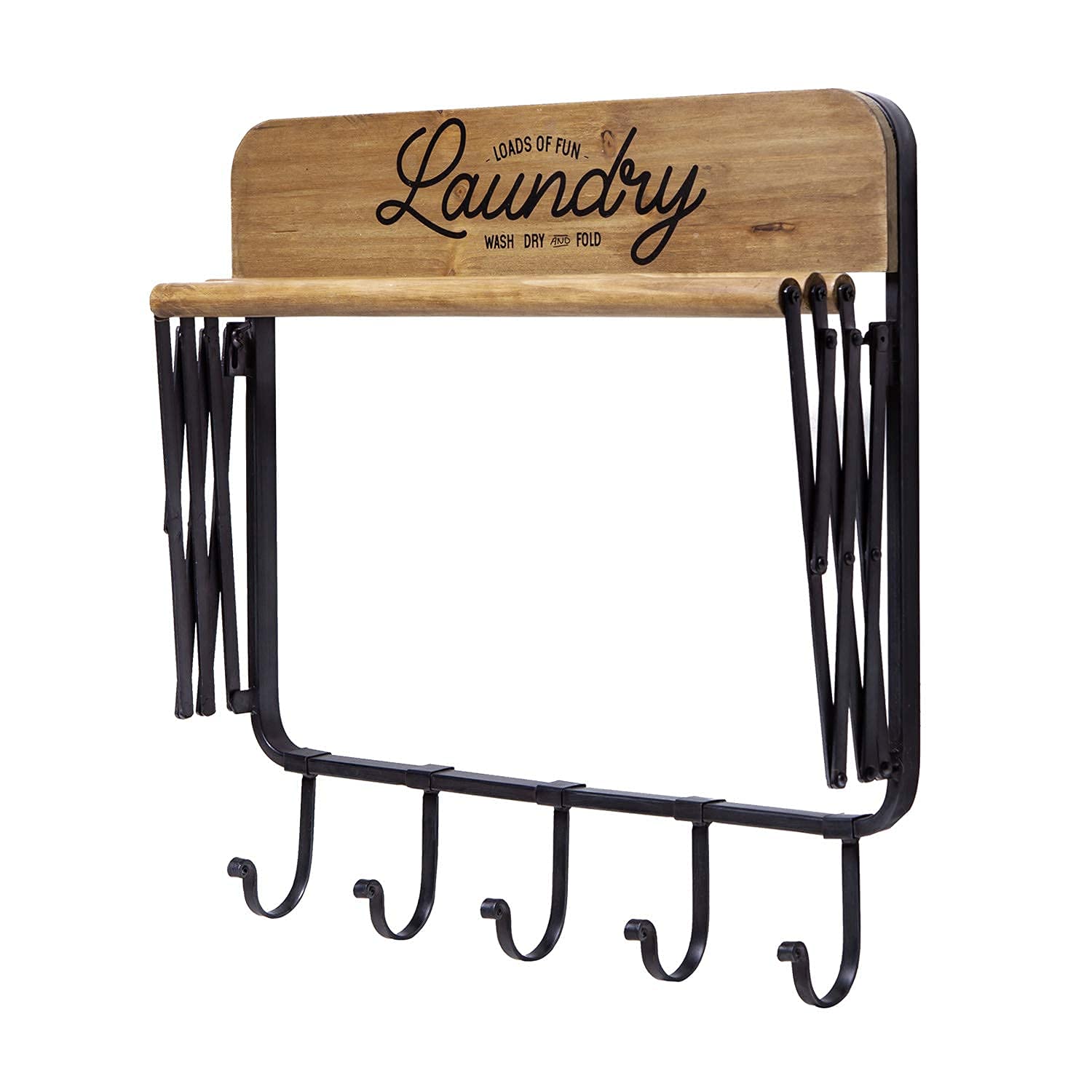 SOFFEE DESIGN Accordion Laundry Rack, Retractable Wall Mounted Racks, 3