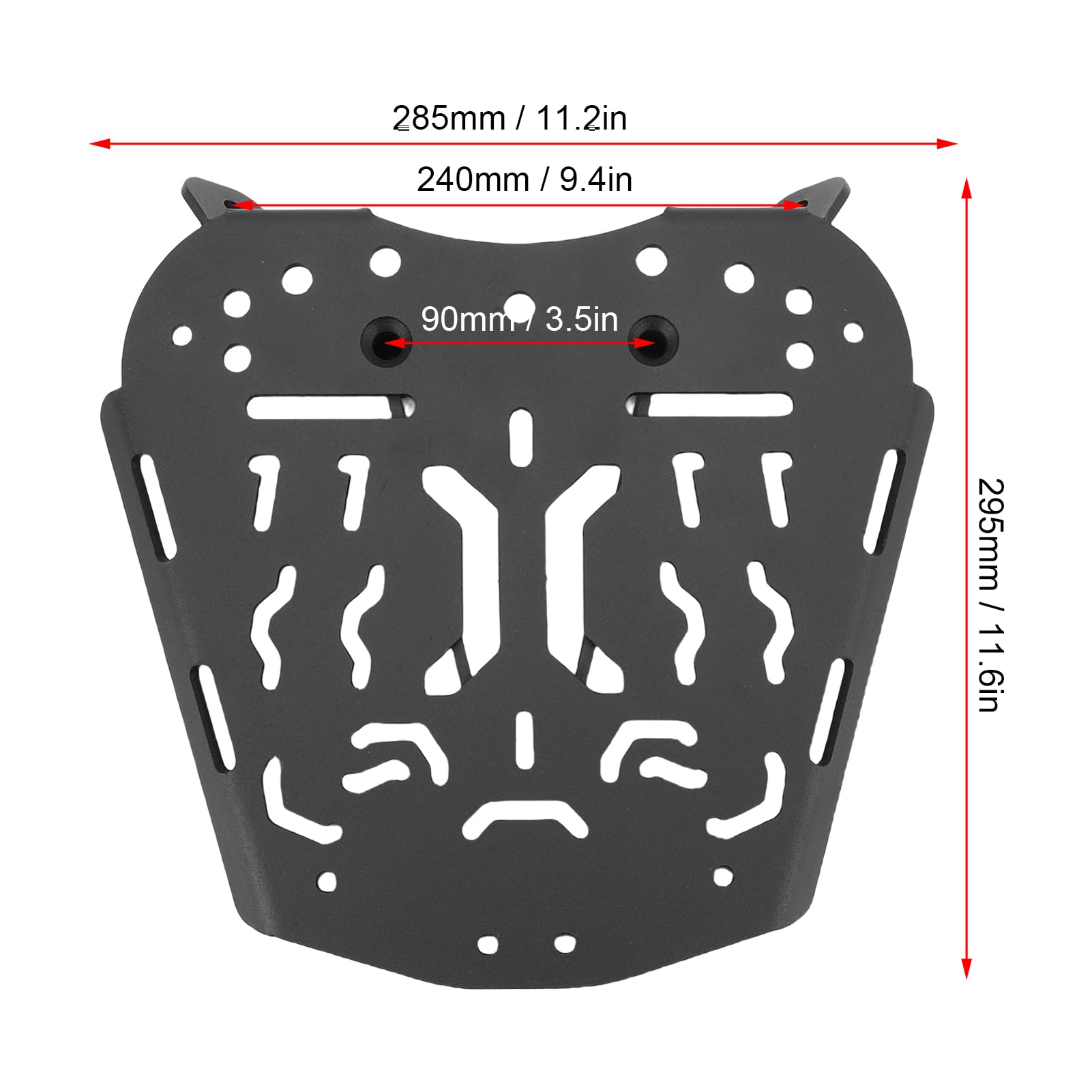 Ausla Piastra Posteriore per Scatola di Coda di Motociclette, Staffa Portapacchi in Acciaio Al Carbonio, Piastra di Montaggio per Top Case per ZONTES 368G 501G