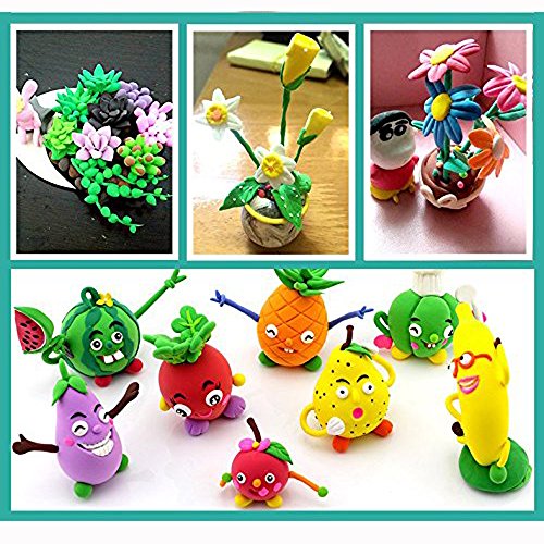 Simuer 36 Pack Modeling Clay Fluffy Slime, 36 Colors DIY Soft Magic Clay Craft Air Dry Plasticine Ultra-light Modeling Dough with Tools,Children Educational Toys & DIY Gifts