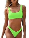 High Cut Bikini Sets for Women Two Piece Swimsuit Crop Top Brazilian Thong Bathing Suit