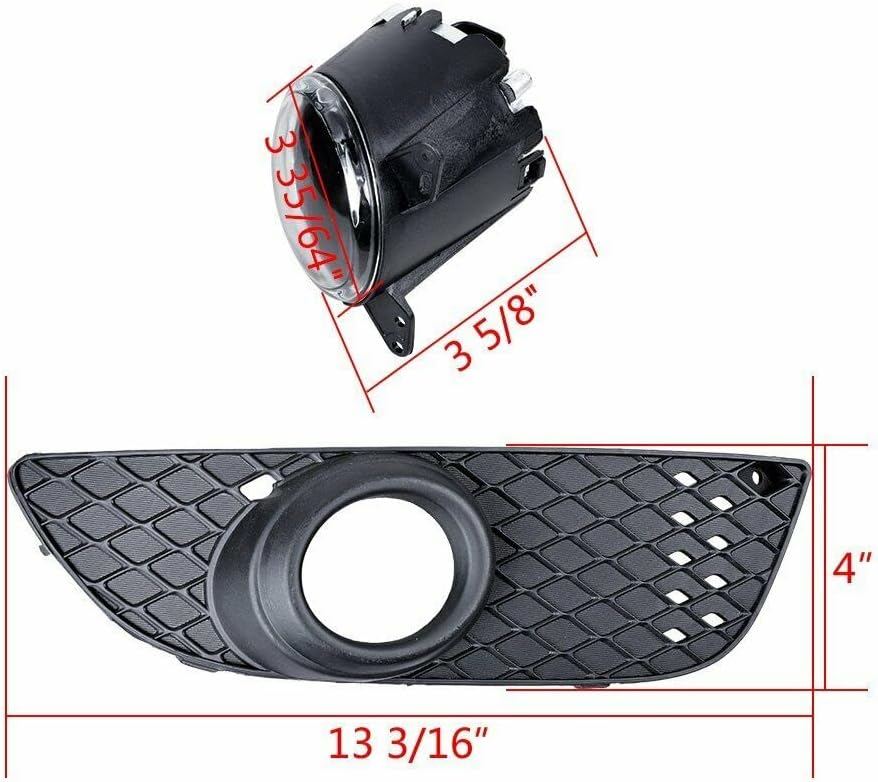 GSRECY Front Bumper Fog Driving Light Assembly Lamp Kit Compatible with 2008-2014 Mitsubishi Lancer Non-EVO