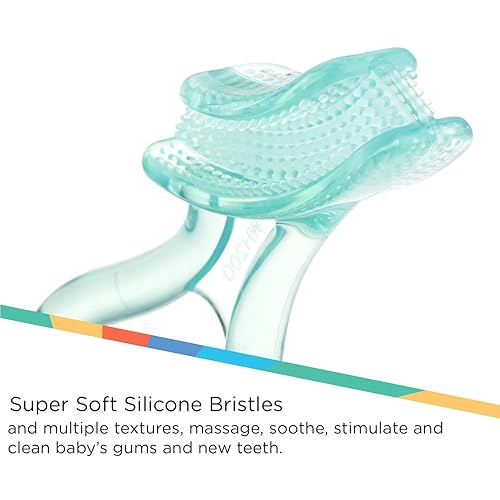 Miniatura 3 de Nuby Masajeador de goma de mascar de silicona suave con estuche higiénico, paquete de 2, 9.8 ft+