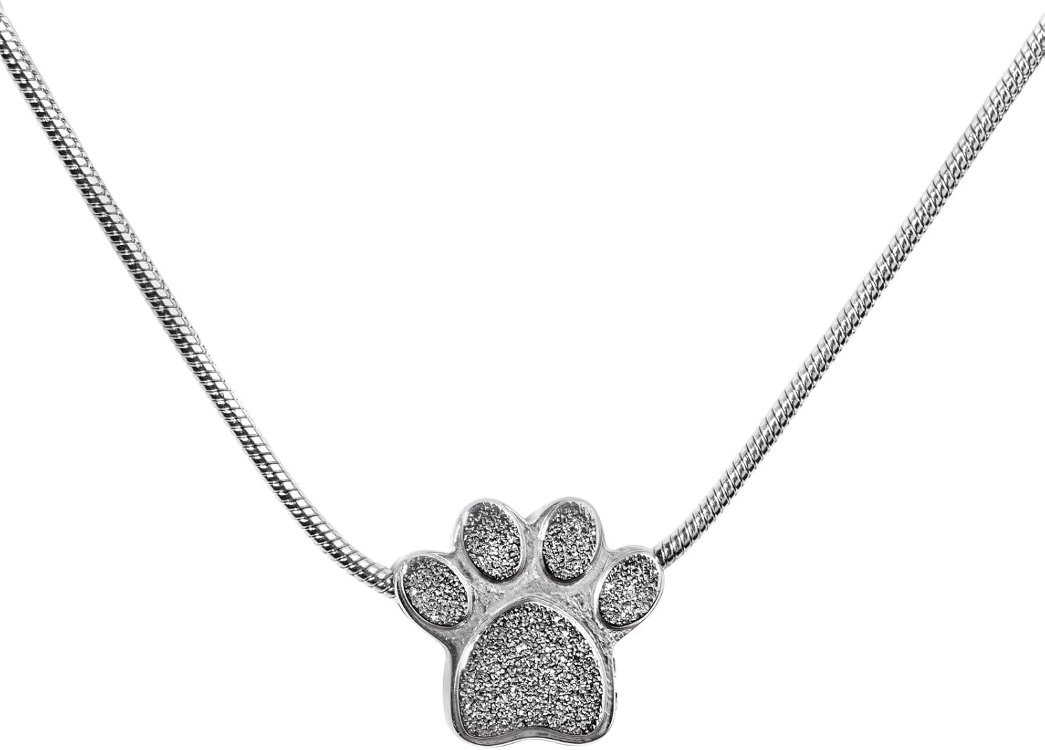 LittleFlower Pet Cremation Jewelry for Ashes,Paw Print Heart Pet Ashes Memorial Necklace - Cremation Urn Jewelry to Hold Dog & Cat Ashes, Unisex Keepsake Pendant with Box/Filling Tools/Box (B-Silver) - Image 1 of 8