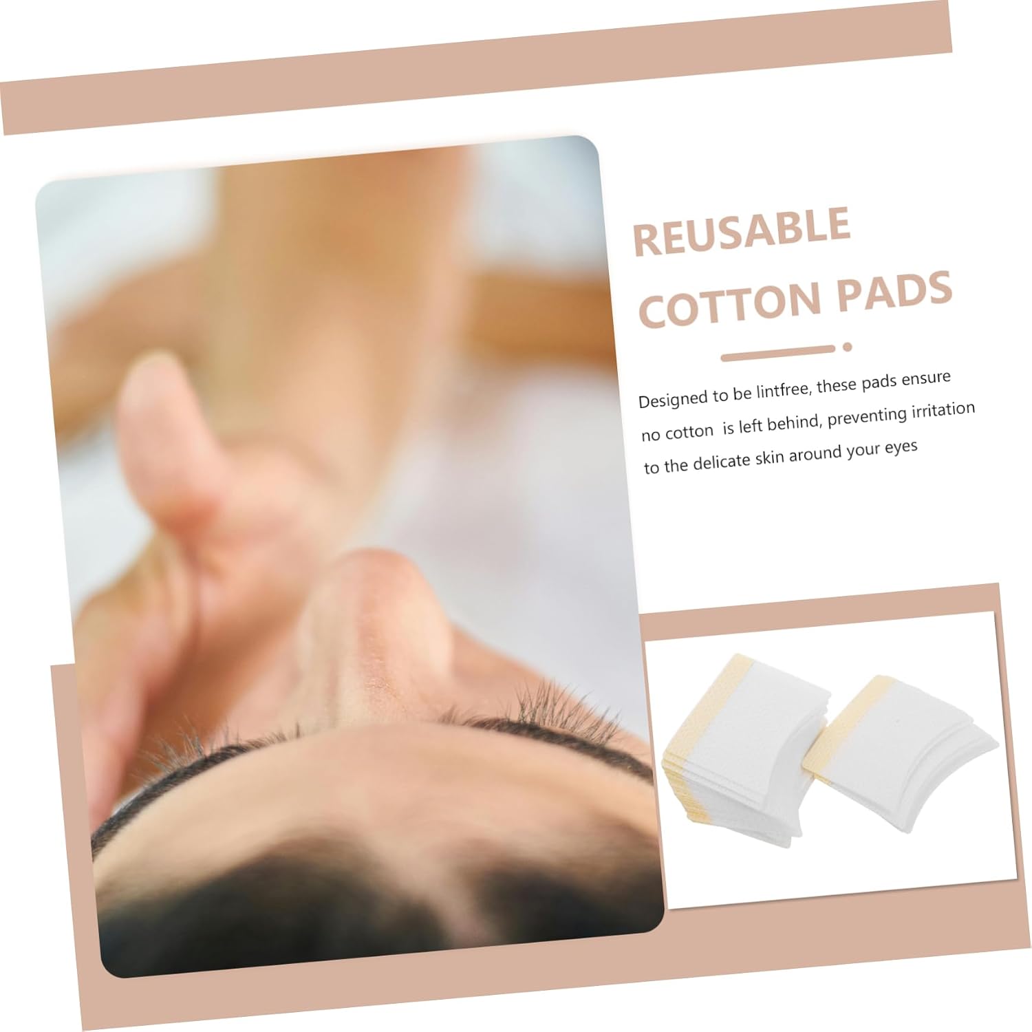 Organic Cotton Rounds for Makeup Removal 40pcs Eyelash Pads Exfoliating Cotton Pads for Face Gentle on Skin