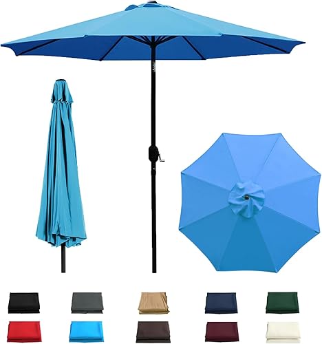 Vista 24 de Sombrilla de patio al aire libre, toldo de repuesto para sombrilla de mercado al aire libre, sombrilla para patio de 9 pies, cubierta de bloqueo UV