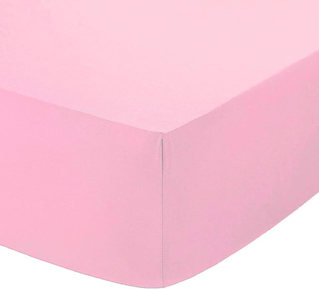 Comfy Nights 16"(40cm) Extra Deep Non Iron Percale Fitted Sheet Or Pillow Cases Pair, Double - Pink