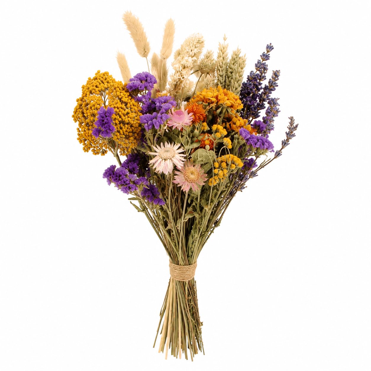 Exotenherz Bouquet de fleurs séchées - Fleurs de champ naturelles - 25 cm