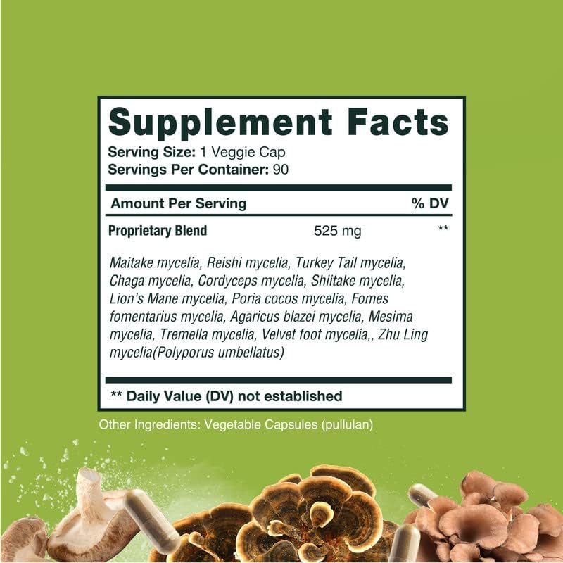 Miniatura 6 de HERBALY Cápsulas de hongos completos para Vitality Veg