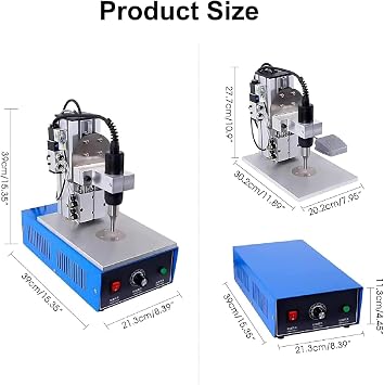 Ultrasonic Spot Welder, 35KHz Plastic Welding Machine, 0.4-8 Seconds for Each Welding Time, Ultrasonic Non Woven Spot Welder with Electronic Pedal 9mm for Nylon Plastic
