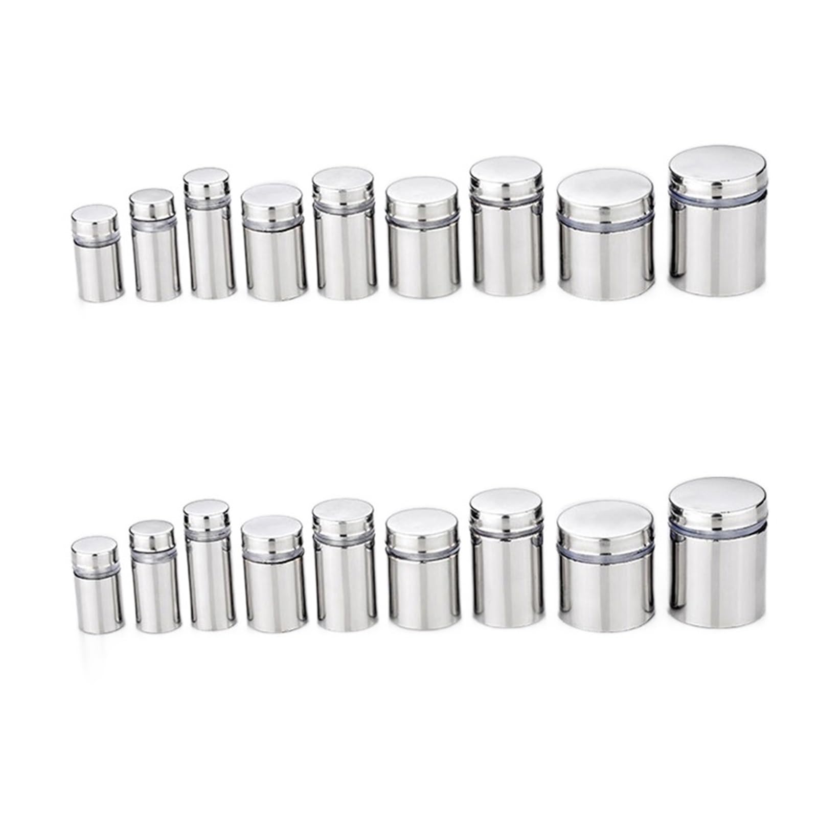 Puaisjn 12X20mm Aluminum Standoff Fixings, Stainless Steel Glass Standoff Screws Pack Of 200 Ø12-25Mm H20-30Mm(12X20mm)