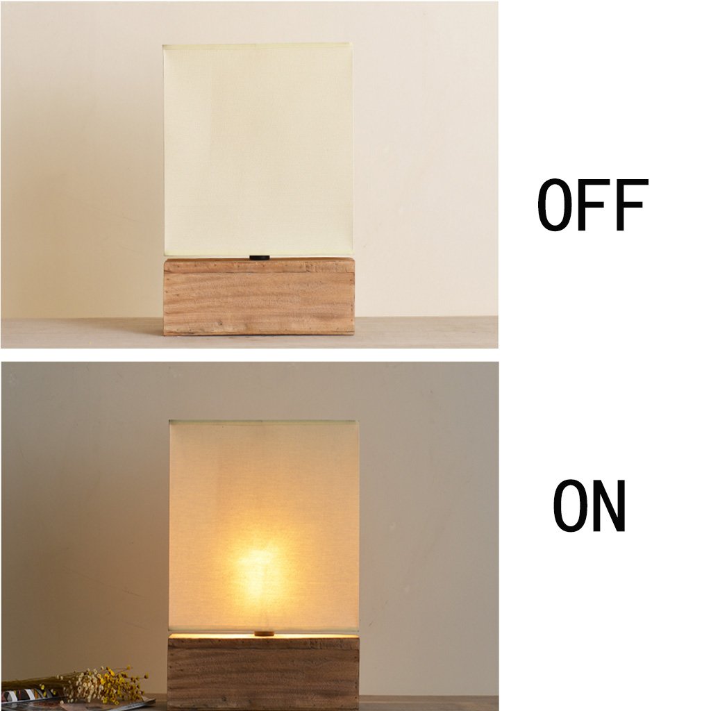 Lampada da tavolo rettangolare semplice e moderna, paralume quadrato in tessuto, lampada da lettura per ufficio, lampada da lettura, E27