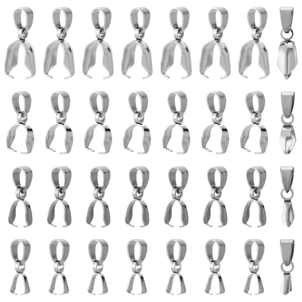 PH PandaHall 40 Pcs Bélières Pendentif Or 4 Tailles – Acier Inox 304 Pour Bijoux DIY Collier Bracelet