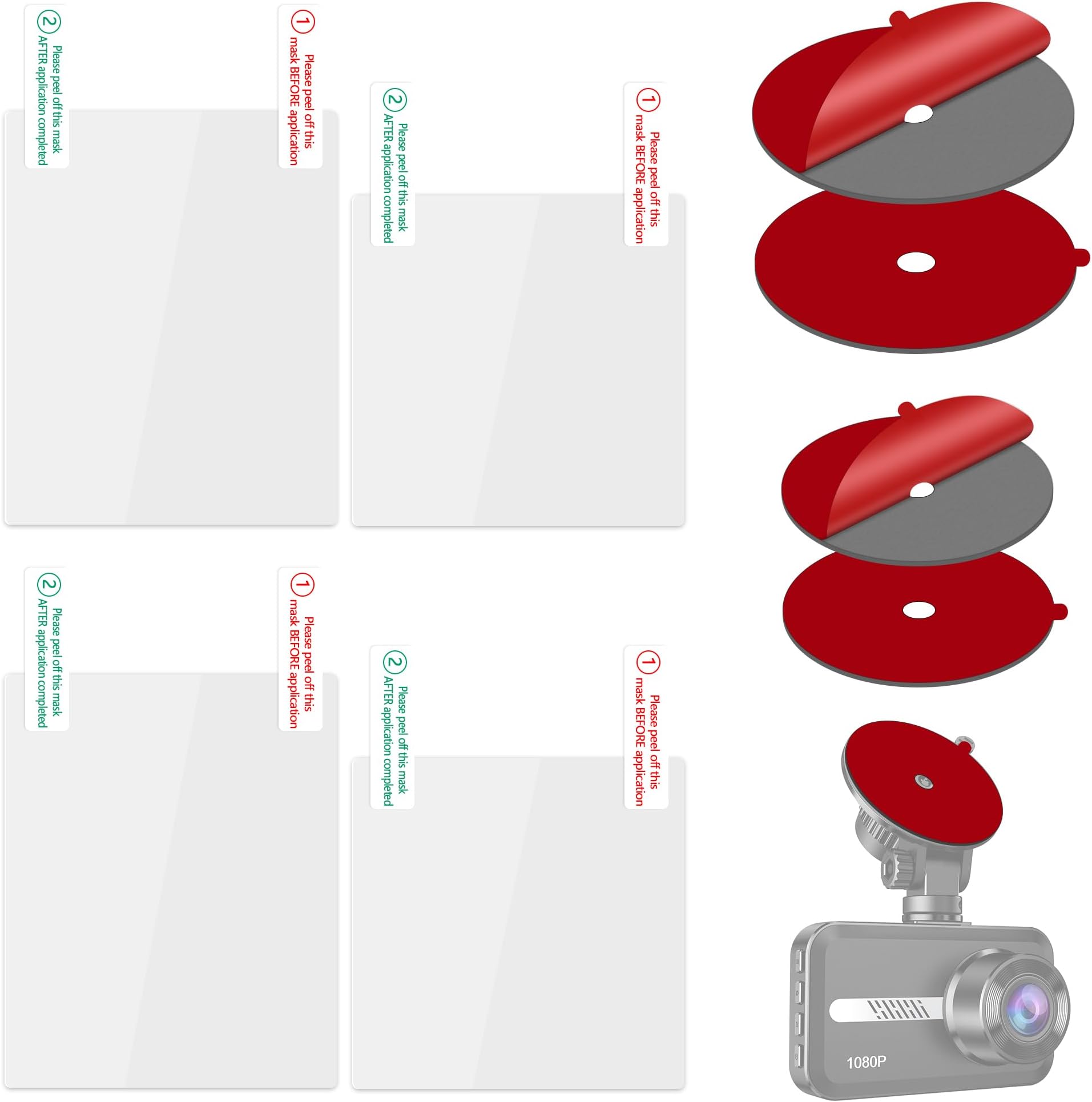 Amazon.com: Electrostatic Sticker for Mounting Dash Cam Suction Cup ...