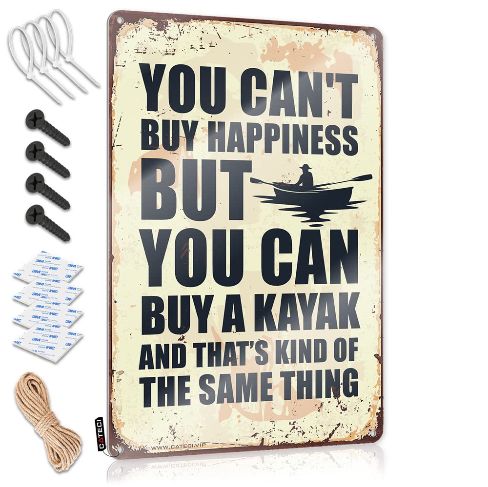 Cave Man Bar You Can'T Buy Happiness But Can A Kayak Sign Bar Man Cave Decor Man Cave Decor And Accessories(30X40CM)