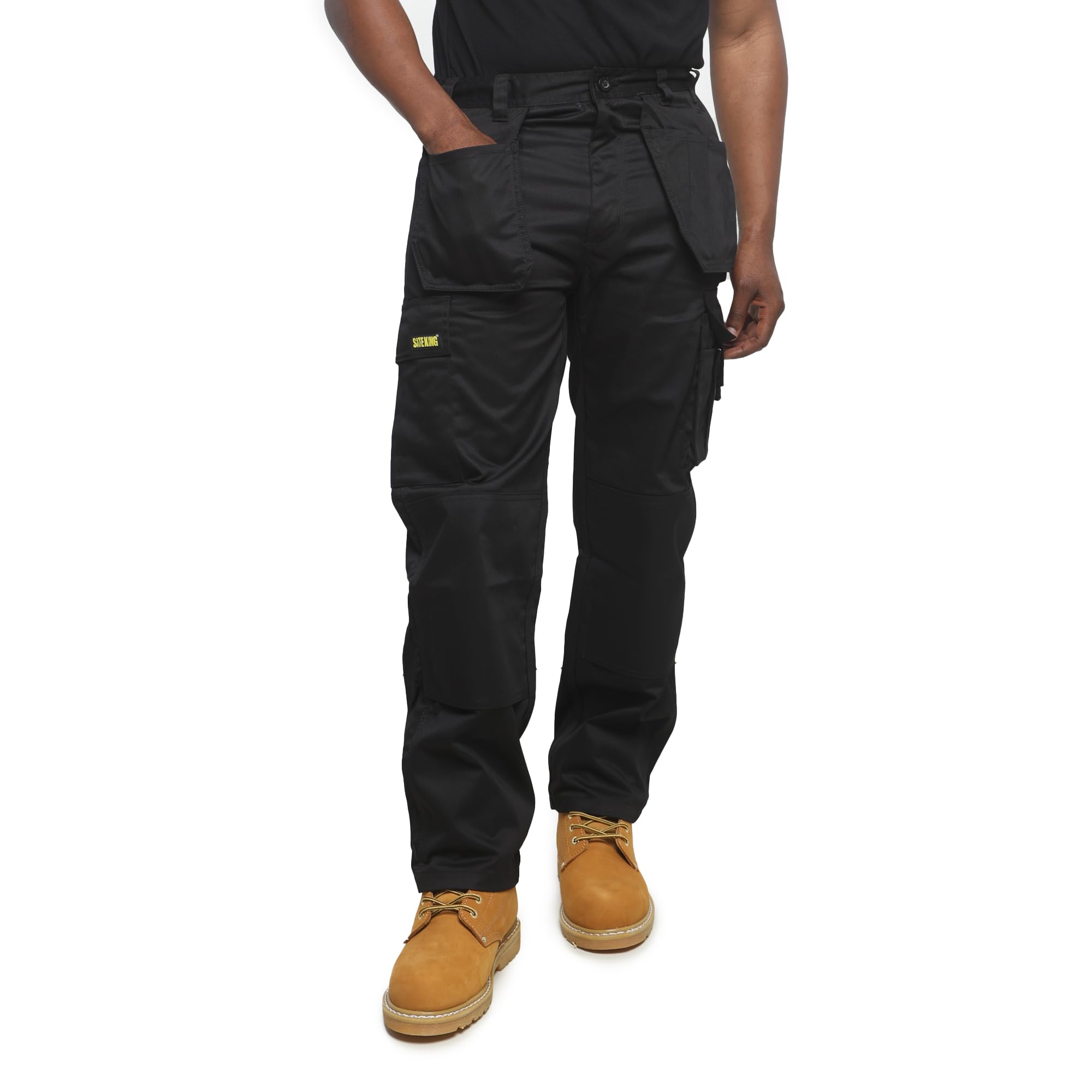 Site King Black Cargo Holster Pocket Work Trousers (W38L29) from B&Q