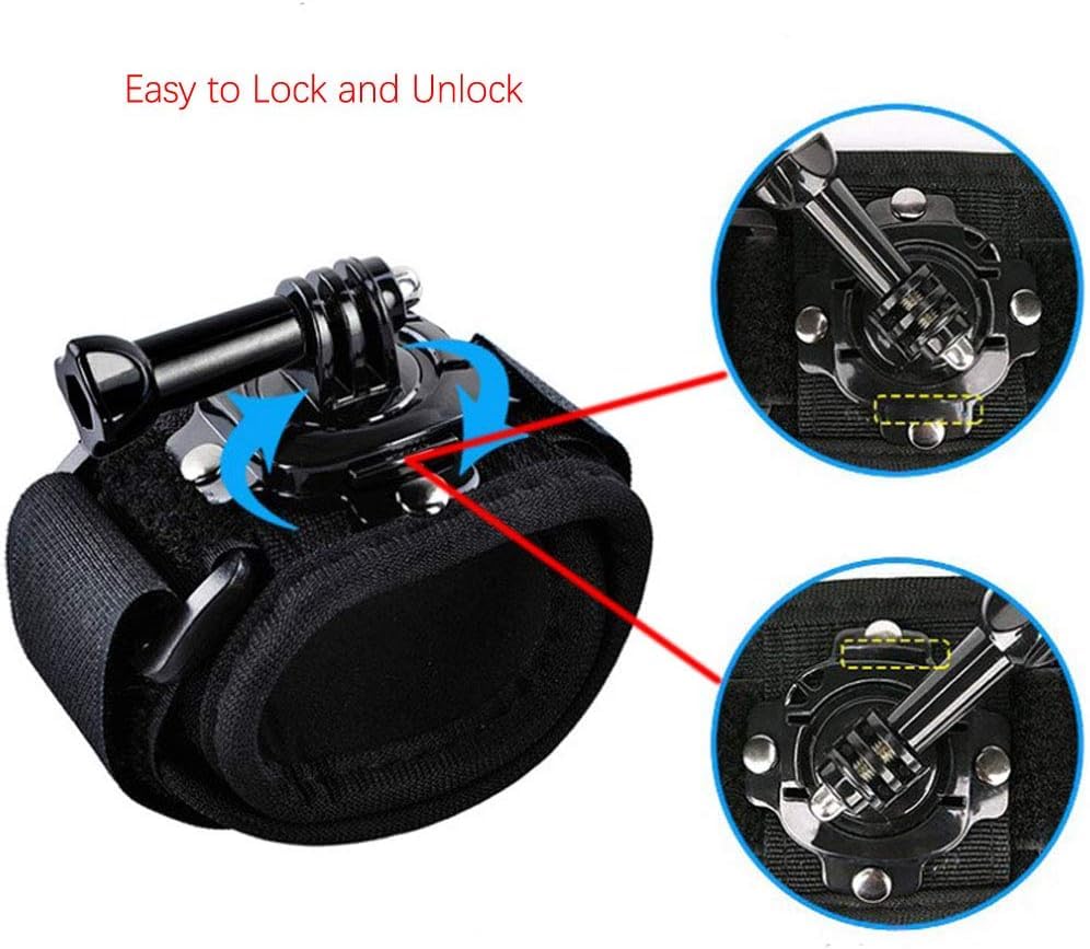 Image of SHOPEE 360 Degree Rotation Hand Strap Mount Hand Glove Wrist Strap Mount for Hero 13 /12 /11 /10 /9 /8 /7 /6 /5 /4 Black, Osmo Action 5 Pro /4 /3 and Other Action Camera