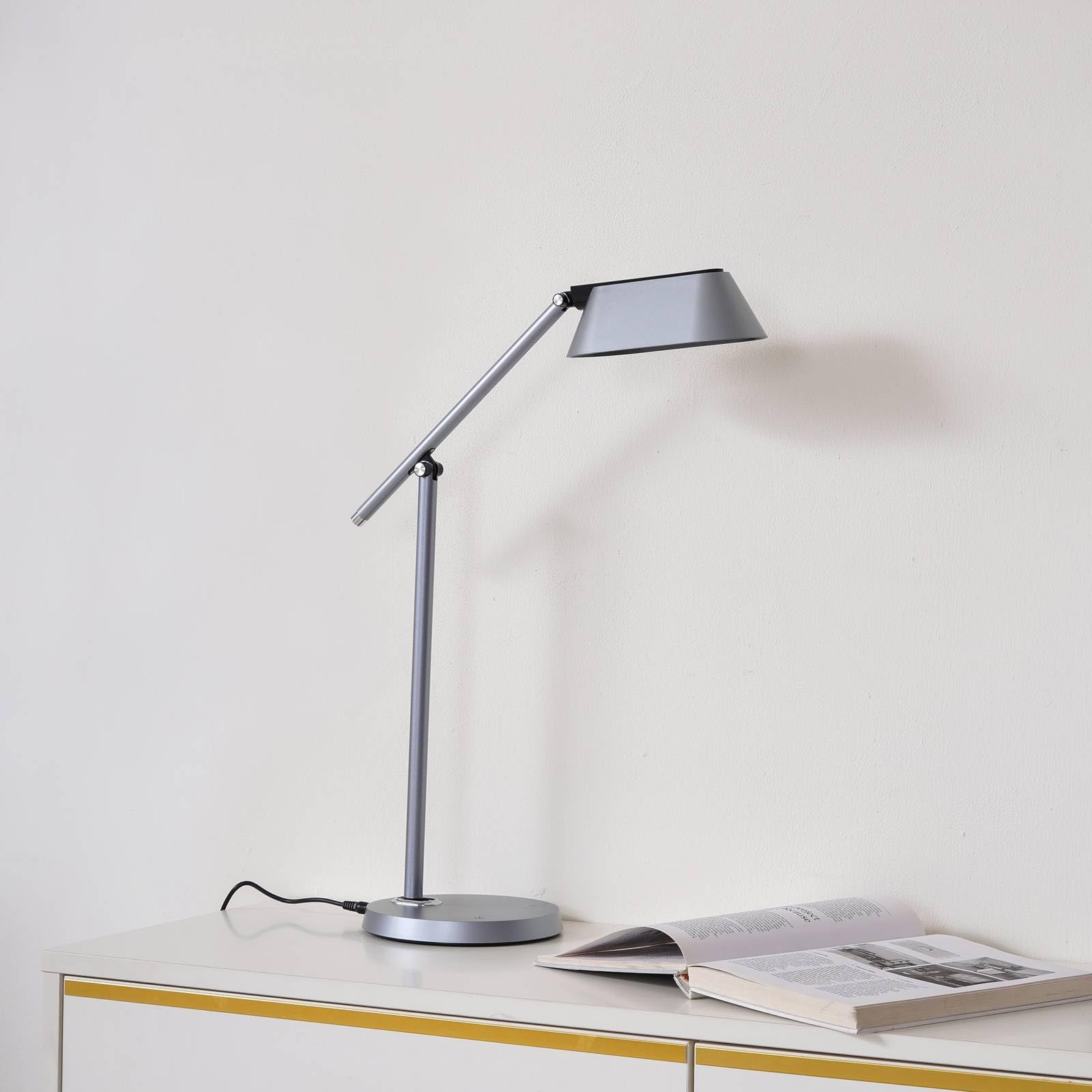 Lindby Lampada da tavolo LED dimmerabile (Moderno) colore Grigio, ad es. Studio & Ufficio lampadina inclusa lampada scrivania a