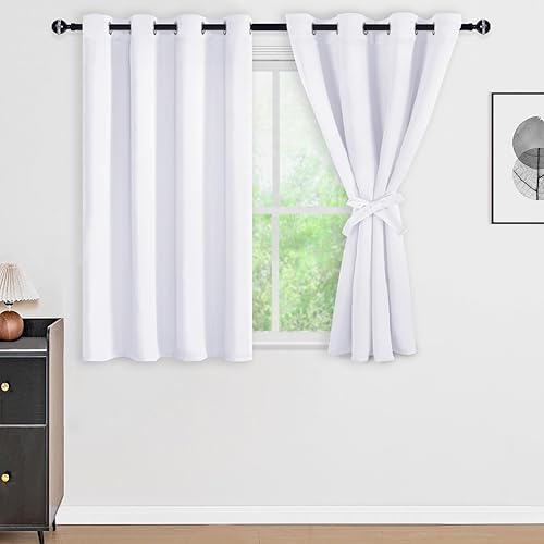 Miniatura 47 de DWCN Cortinas opacas 100% grises de 84 pulgadas de largo para dormitorio con forro negro, doble capa con aislamiento térmico, paneles de cortina