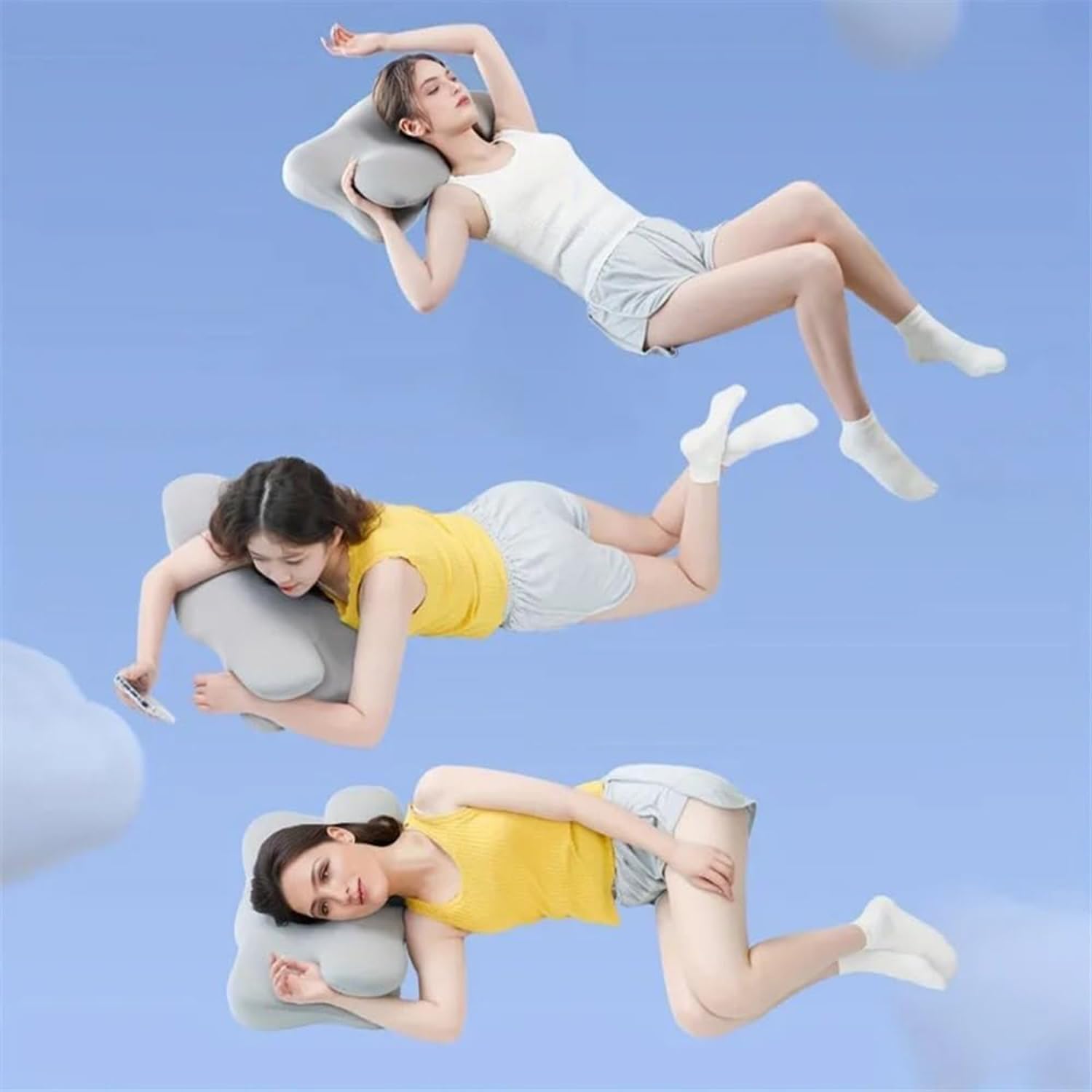 Ergonomic Memory Foam Pillow with Cotton Cover - Enhances Sleep, Orthopedic Design, Pressure Relief, Adjustable Loft. Contoured Fit for Neck & Shoulder Pain Alleviation (Light Grey)